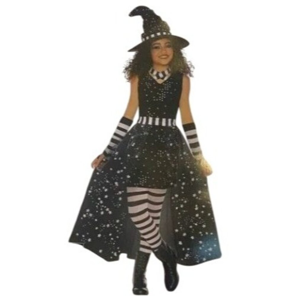 Girls Size M (7/8) Celestial Witch 4-Piece Sparkle Dress Halloween Costume